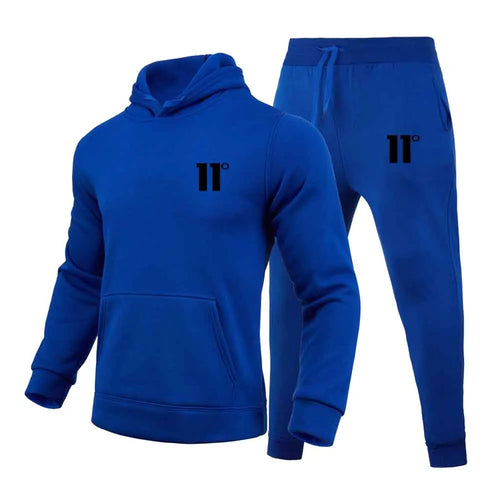 Fashion 11 Print Tracksuit for Men Hooded Sweatshirt and Sweatpants