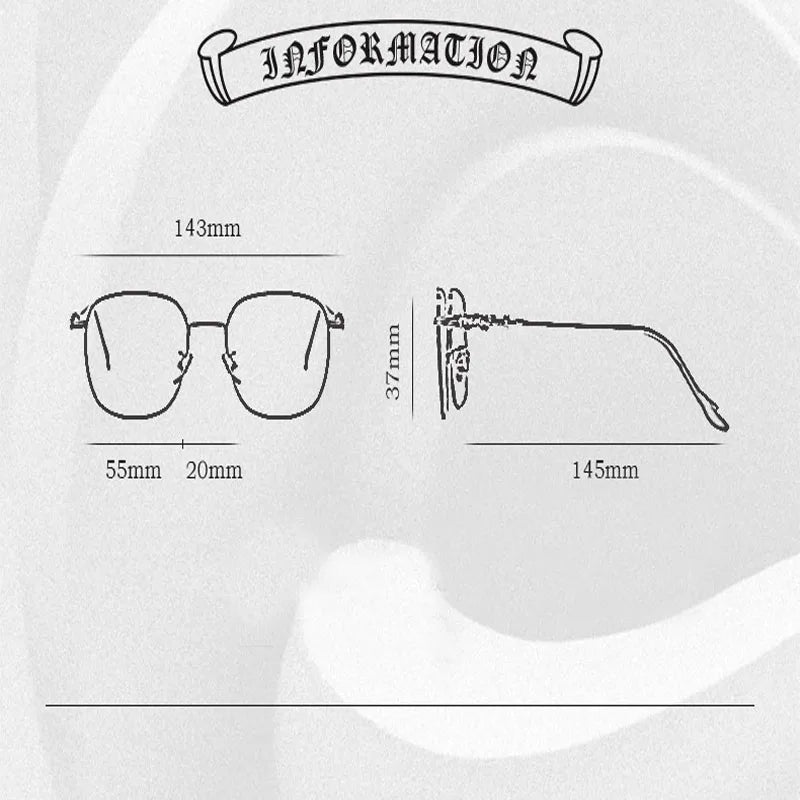 Photochromic Anti-blue Glasses Frameless Temperament Flat Lens Burst