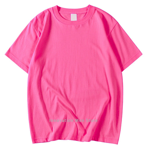 14 Colors Candy Color 100% Cotton T-Shirts Men Women Oversized Short