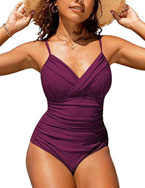 S - XXL Sexy Wrinkled One Piece Swimsuit Women Swimwear Female
