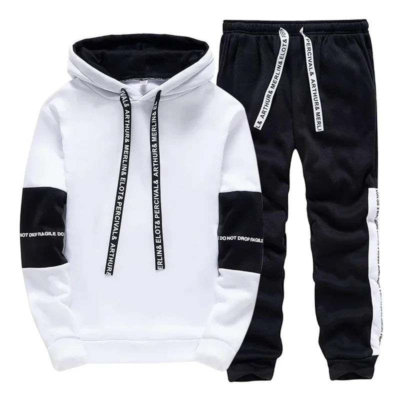 2025 Winter Hoodie Sets Men Tracksuit Casual Hoodies Sweatshirt Piece