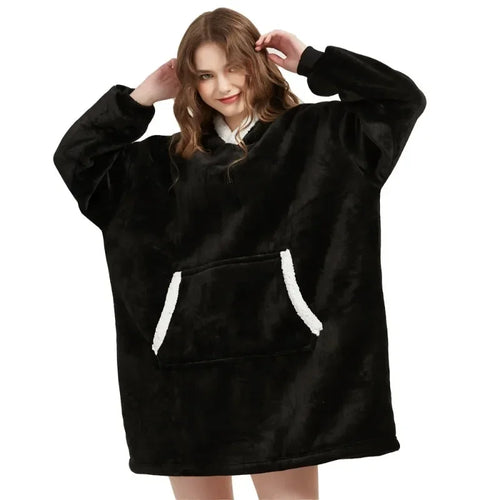 Winter Hoodies Sweatshirt Women Men Pullover Fleece Giant TV Oversized