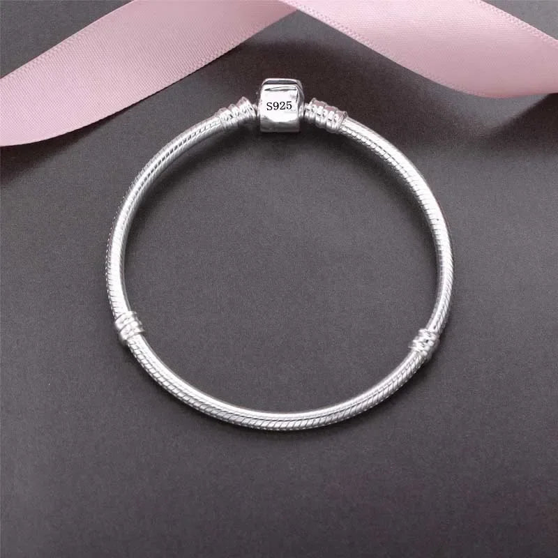 Handmade Original Fine Jewelry 925 Silver Charm Bracelet Soft Smooth