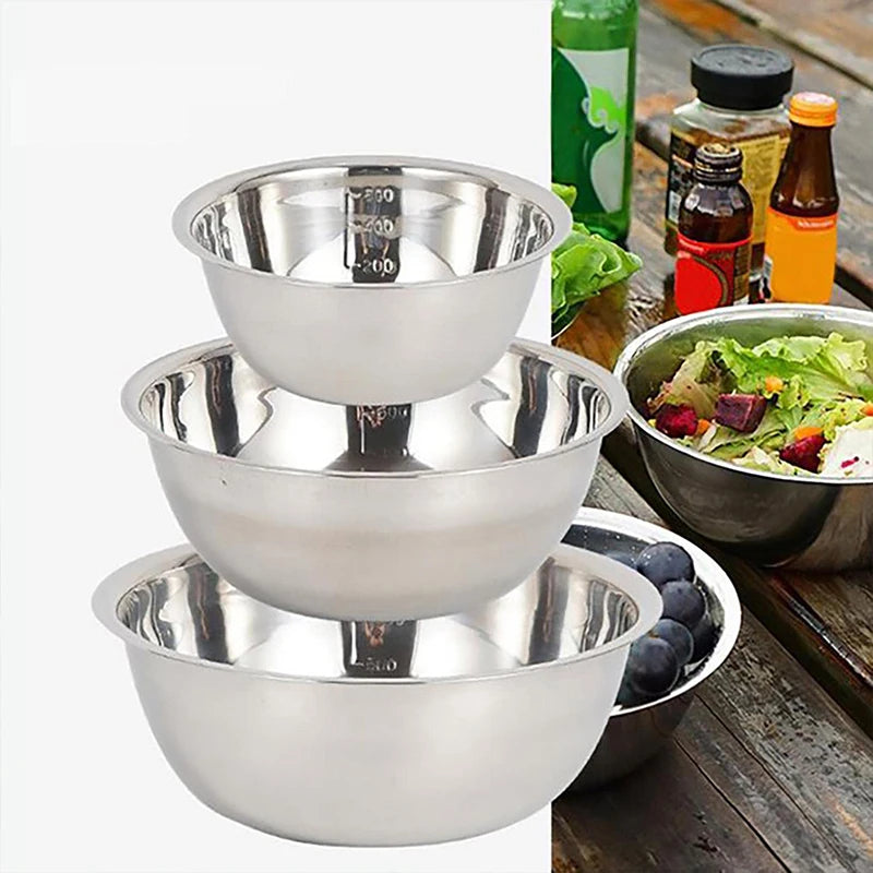Scaled Mixing Bowl Stainless Steel Whisking Bowl For Knead Dough Salad