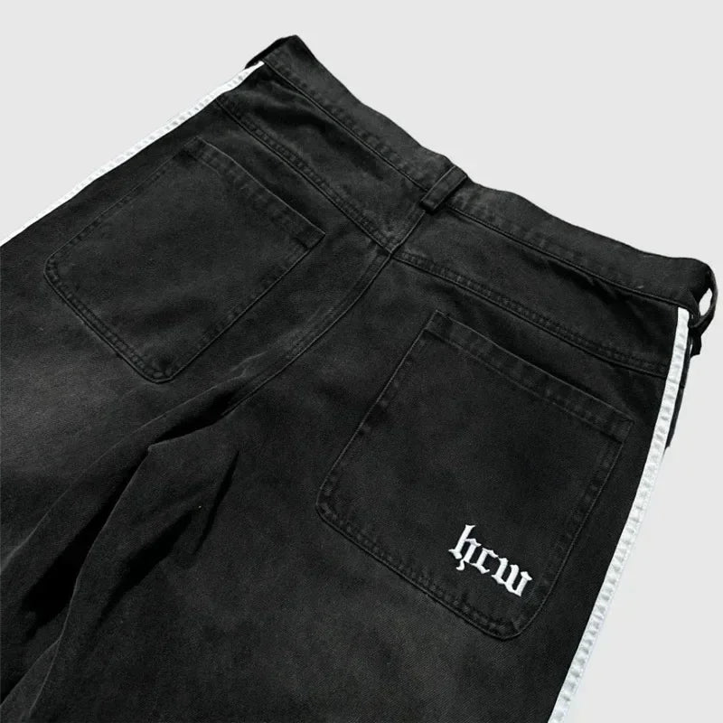 Y2K Baggy Jeans Harajuku vintage Striped Embroidered high quality