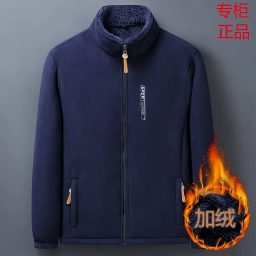 Winter Men Outdoor Fleece Jacket Casual Polar Fleece Cold-Proof