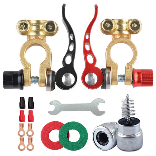 1 Pair 12V 24V Car Battery Terminals Top Post Wire Cable Clamp Quick