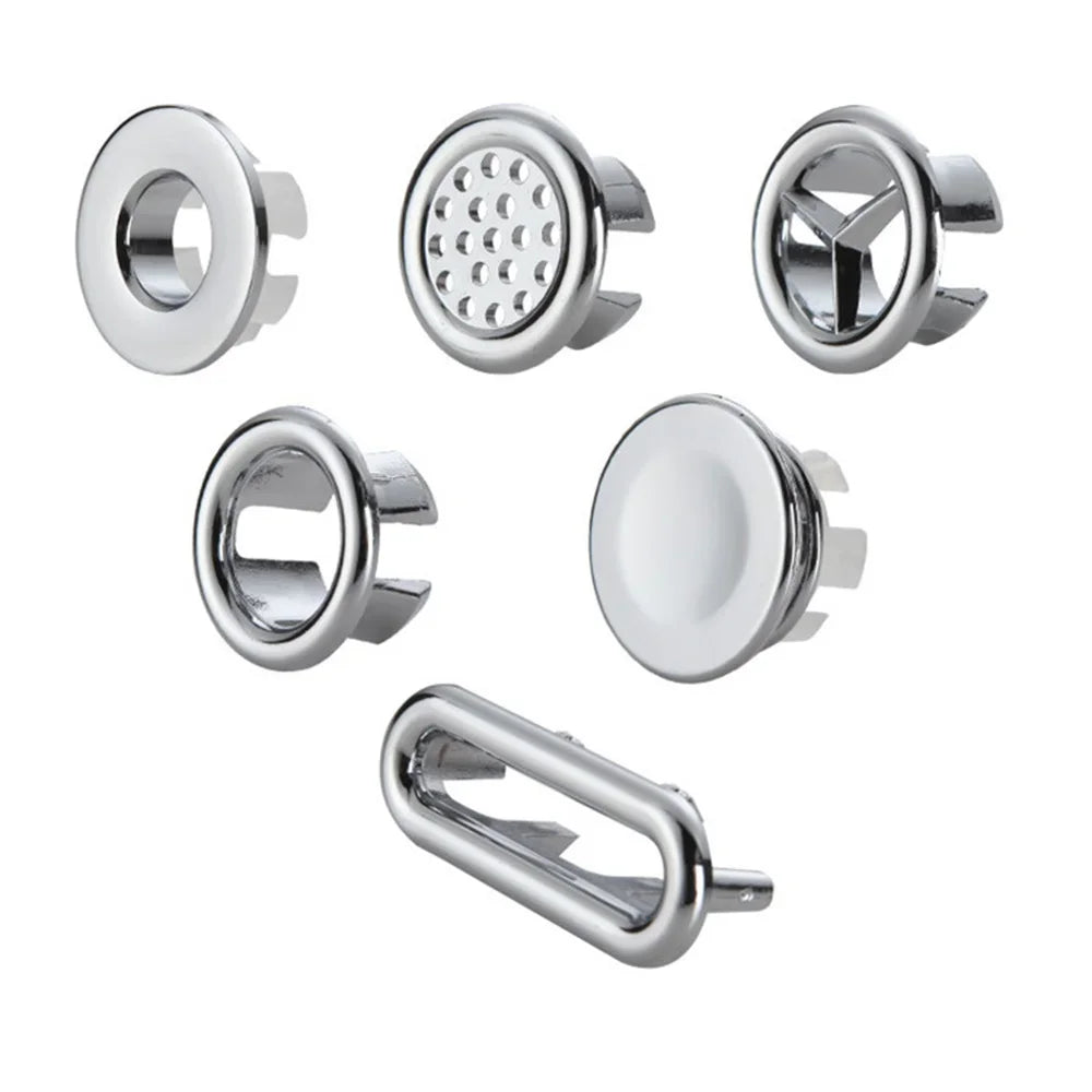 2pcs Bathroom Sink Hole Cover Basin Trim Cap Cover Plastic