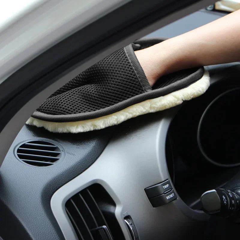 Car Cleaning Brush Cleaner Wool Soft Car Washing Gloves Cleaning Brush