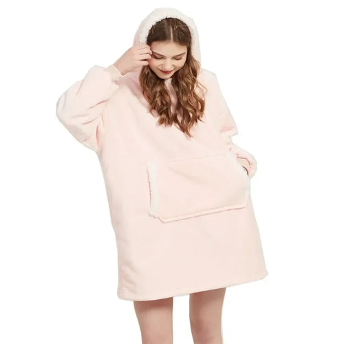 Winter Hoodies Sweatshirt Women Men Pullover Fleece Giant TV Oversized