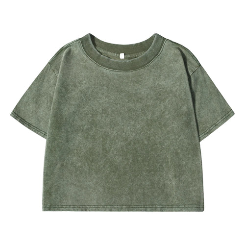 Solid Color Slim Washed T-Shirt Women Fashion Soft Cotton Tee ShirtS