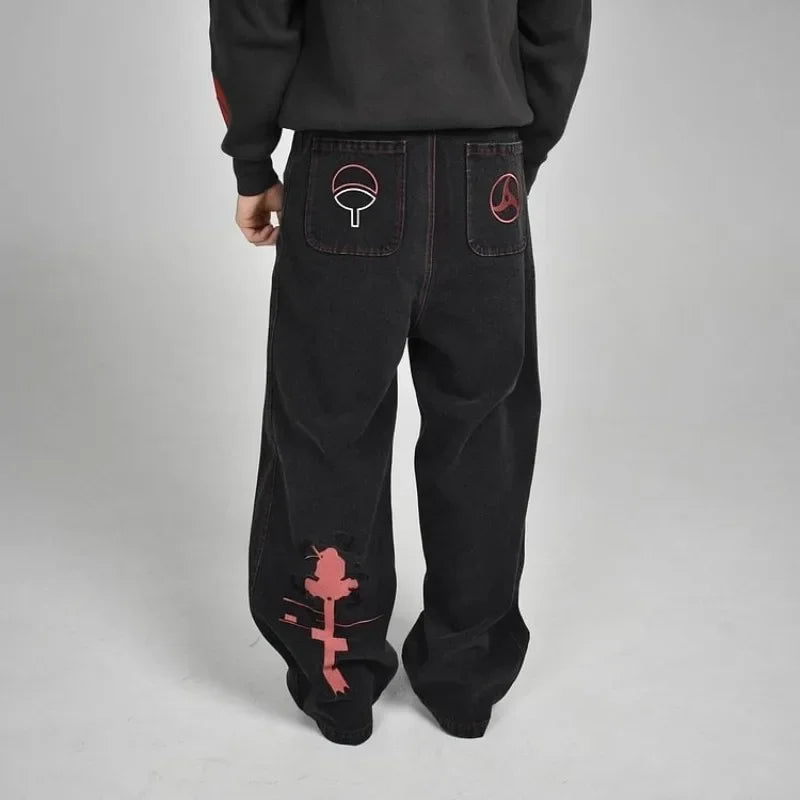 Y2K men jeans Harajuku Baggy vintage Anime patterns goth Hip Hop