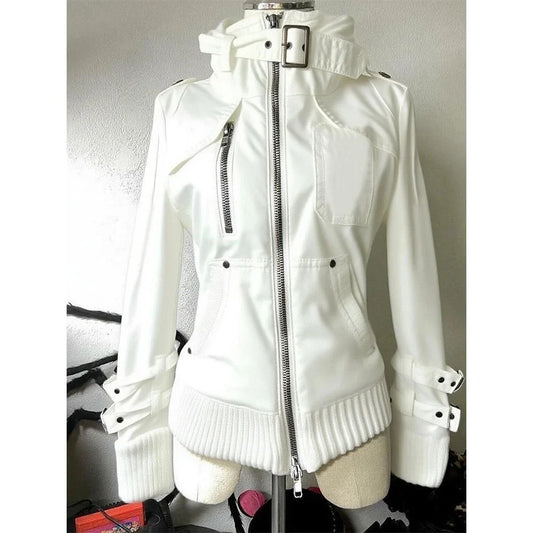 Subculture Harajuku Vintage Safari Coats with Hooded Women Zipper Sweatshirts Casual Streetwear Grunge Jacket Y2k Stand Neck