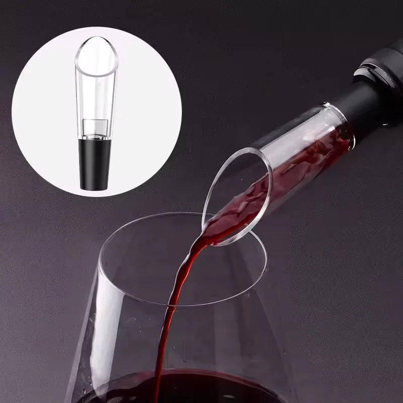 Electric Wine Opener Set with Corkscrew, Stopper, and Pourer -