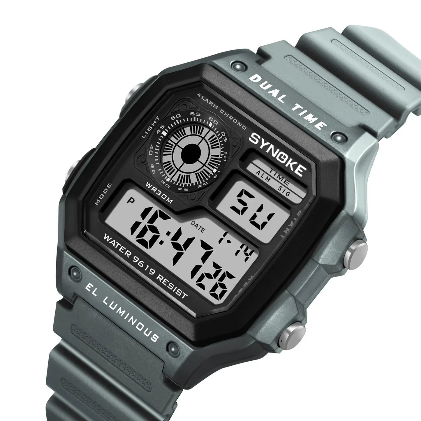 SYNOKE Wrist Watch For Men Digital Sports Waterproof Watch Transparent Multifunction Chronograph Alarm Backlight reloj hombre