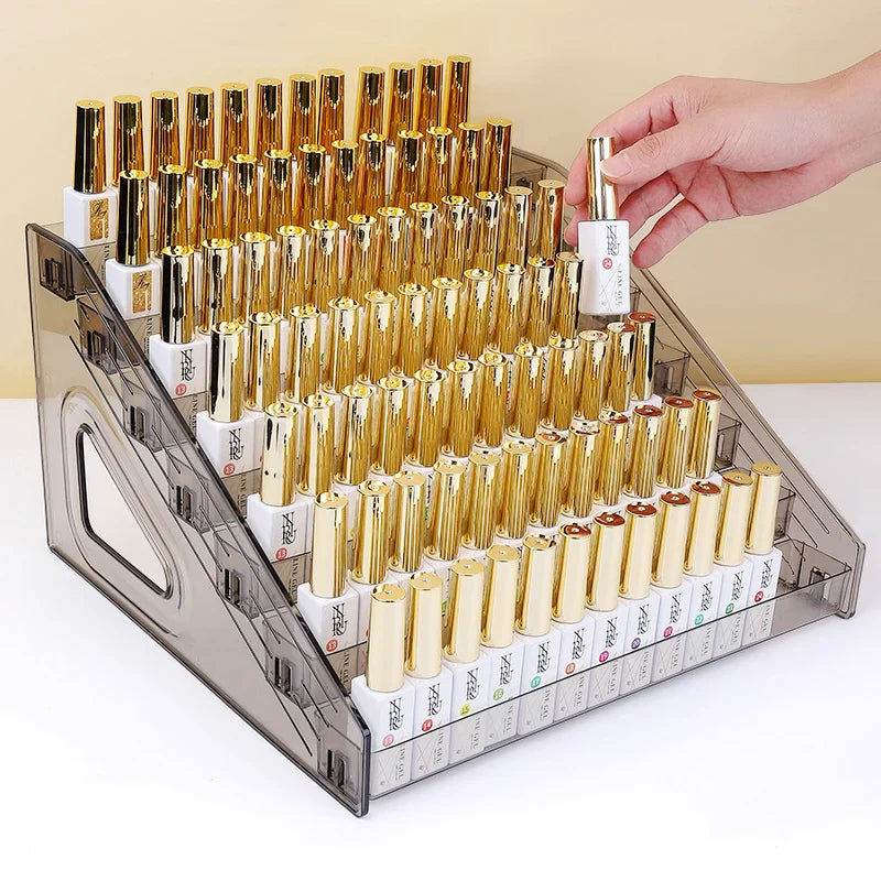 Clear Acrylic Nail Polish Display Stand Multi-layer Plastic Storage