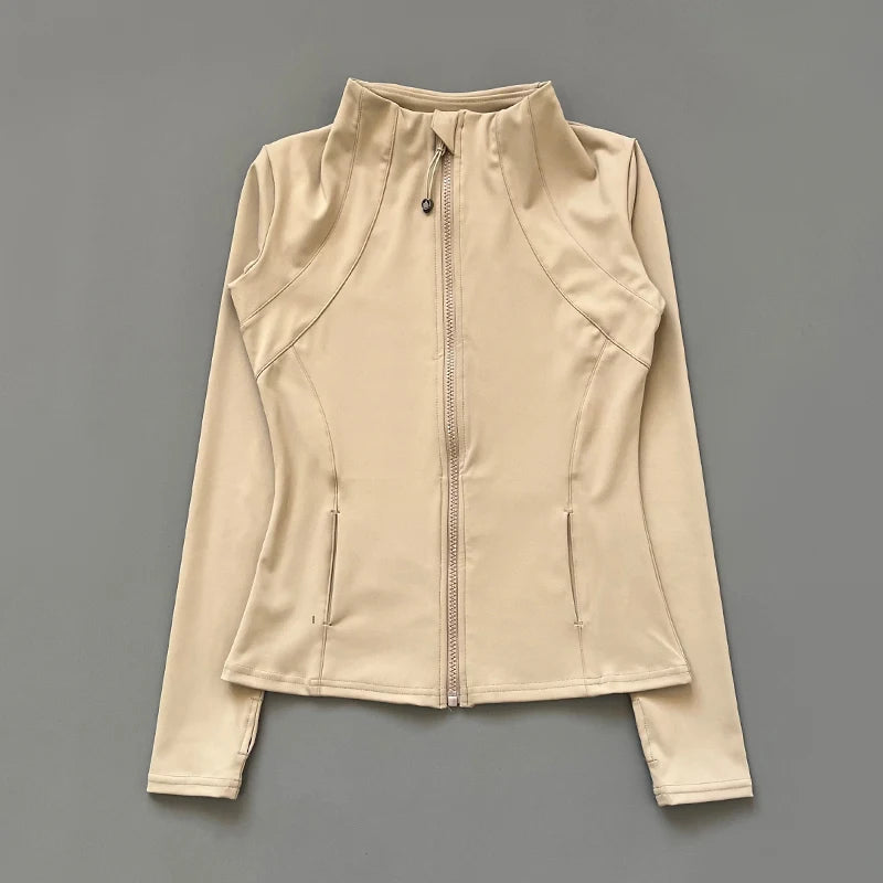 athletic slim fit quick drying zipper running jacket women dryfit