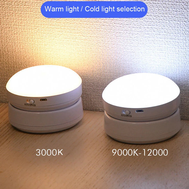 Led Night Light USB Charging Motion Sensor Round Energy-saving Led