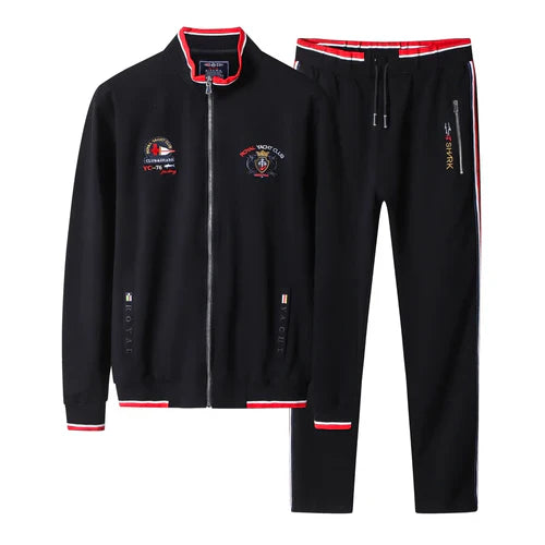 High Quality Embroidery Fashion Tracksuit Autumn Men's Sportswear Two
