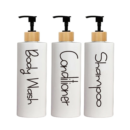 3PCS Bathroom Soap Dispenser Reusable Hand Pump Dispenser Bottle
