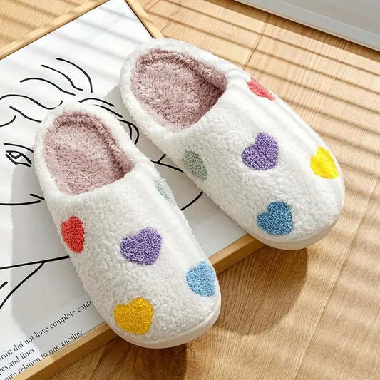 Ladies Soft Sole Slippers Winter Warm Anti-Slip Home Slippers Comfortable Poop Texture for Women