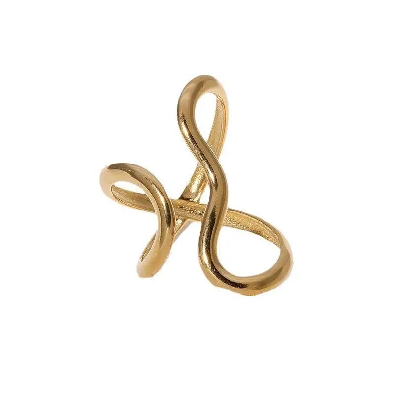 Fashion Stainless Steel Waterproof Open Ring Personality Charms PVD