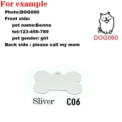 2pcs/lot Pet Dog Cat ID Name Tag Identification Pet Collar Kitten