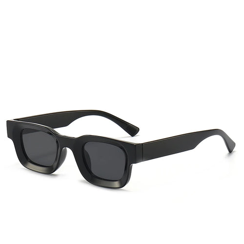 Small Sunglasses Rectangle Thick Frame Square Sun Glasses Men's Black