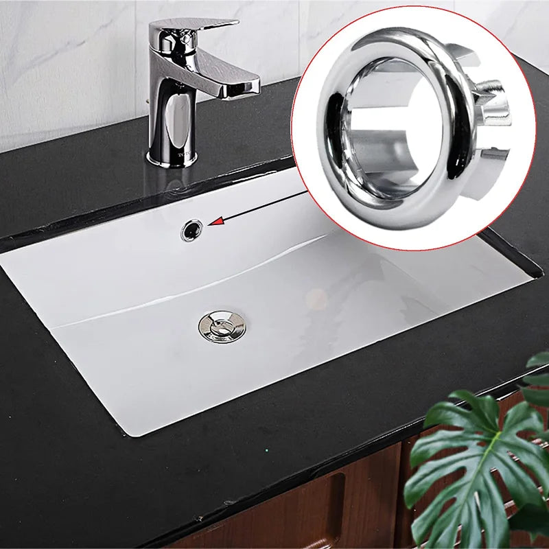4Pcs Plastic Sink Hole Overflow Cover for Kitchen Bathroom Basin Trim