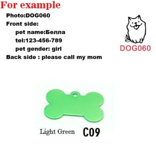 2pcs/lot Pet Dog Cat ID Name Tag Identification Pet Collar Kitten