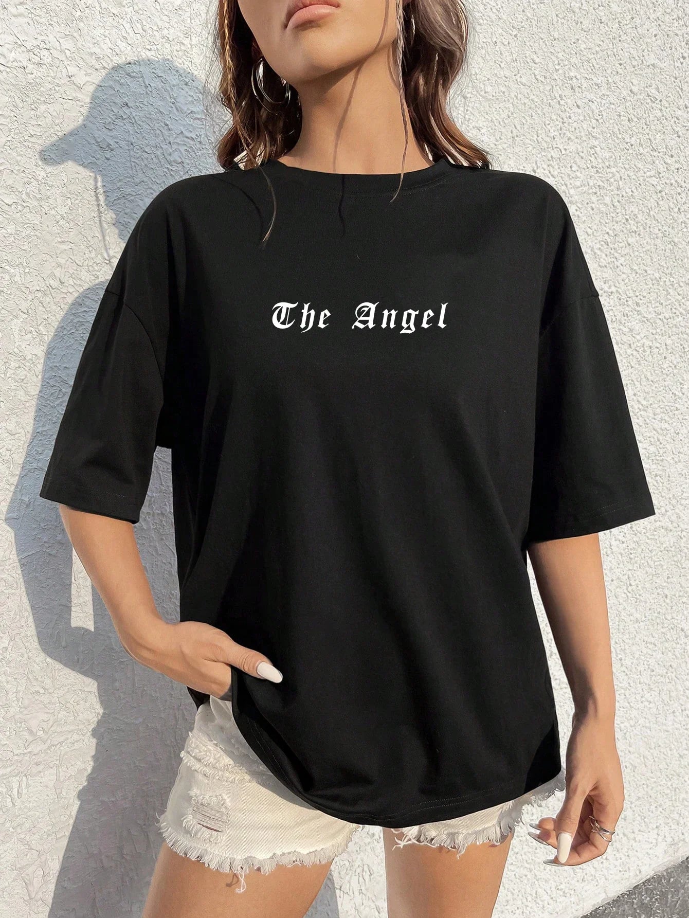 Dark Angel Wing Hot sale Graphic Printed T-Shirts For Women Loose