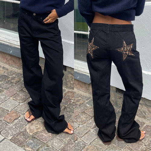 Combhasaki Women's Y2K Vintage Jeans Aesthetic Star Pattern Print