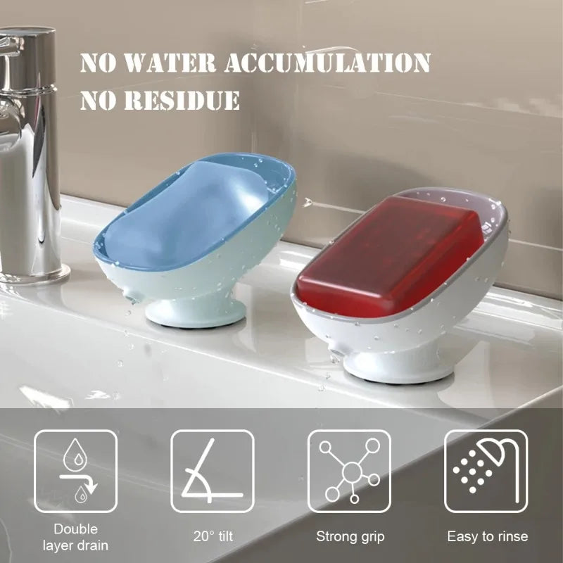 1Pcs Bathroom Soap Dishes Holder Self Draining Soap Box with Super
