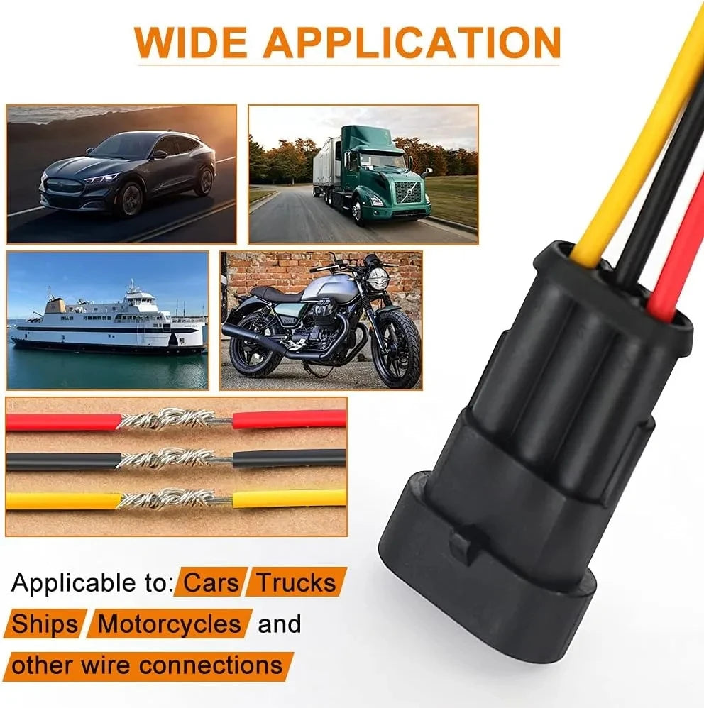 10pcs 5 Sets Waterproof Automotive Male Female Electrical Connectors