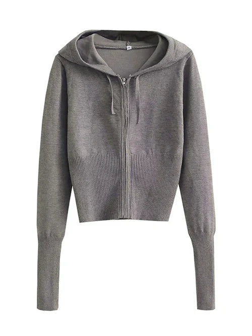 Tossy Knit Fashion 2 Piece-Set Trousers Hoodie Tracksuit Women Crop