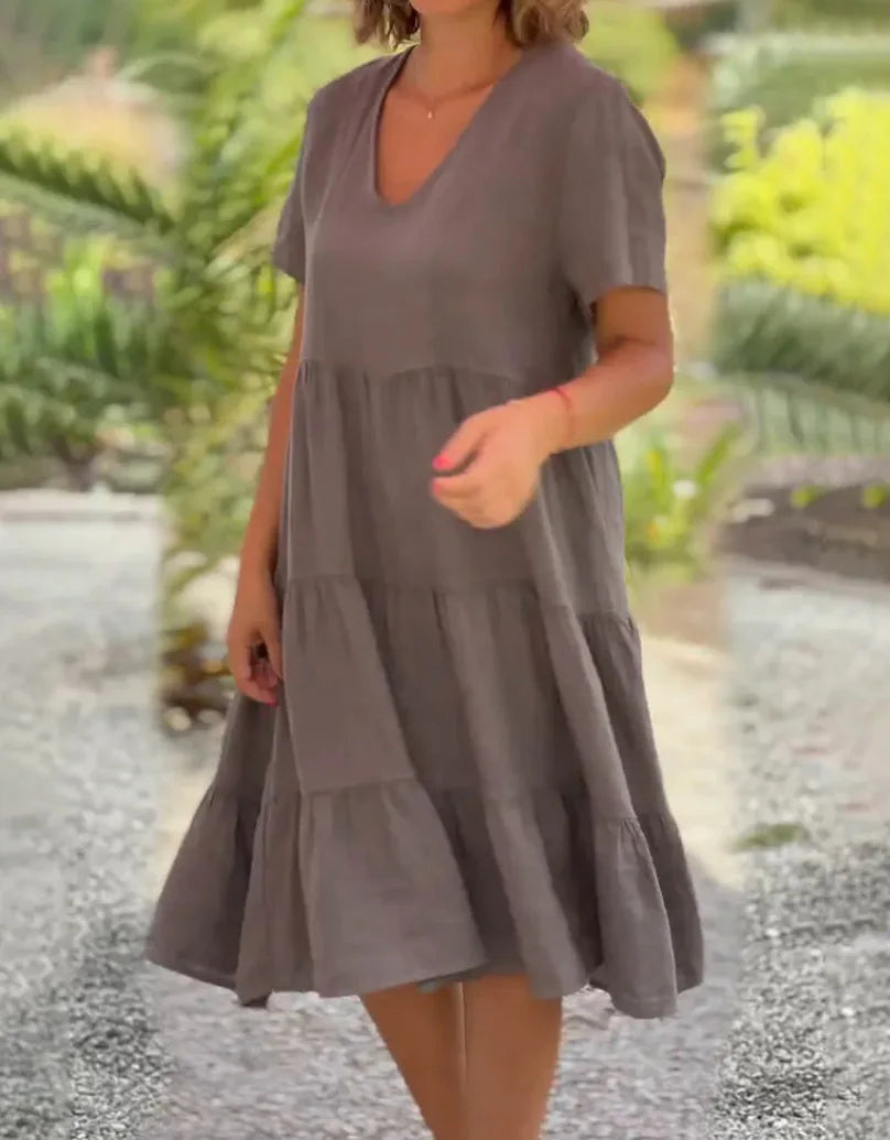 Cotton And Linen Casual Women's Dresses 2023 Spring/Summer Sweet