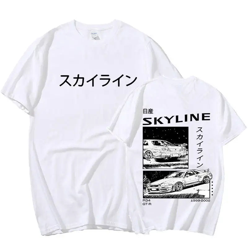 Men's Cotton T-Shirt Drift Japan Anime AE86 Inifirst D Summer Casual