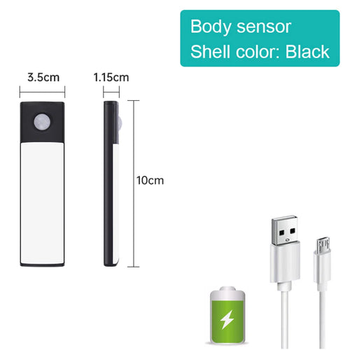 Bedroom Night Light Motion Sensor Lights Wireless USB Under Cabinet