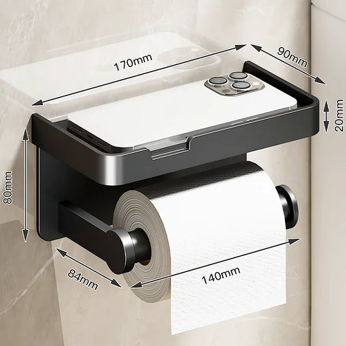 Toilet Paper Holder Wall-Mounted Aluminum alloy Toilet paper holder
