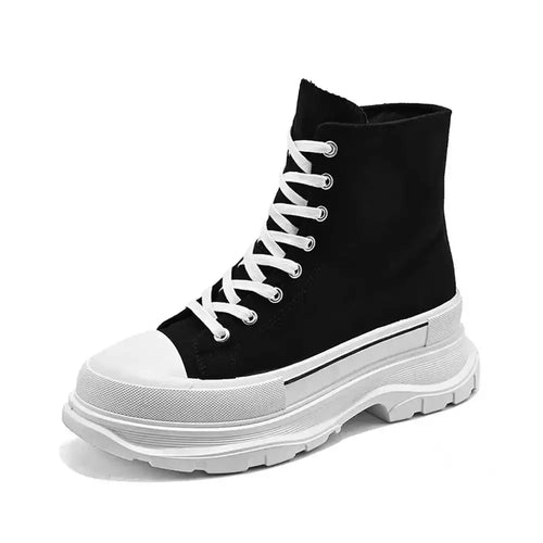 Platform Fall Spring Boots For Red High Top Sneakers Men Shoes Vintage