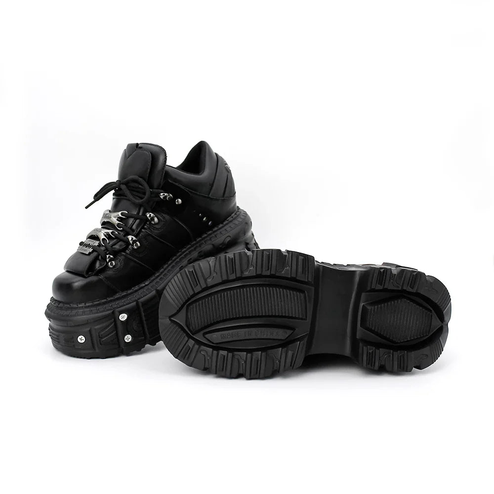 New Punk Style Women Shoes Lace-up Heel Height 6CM Platform Shoes