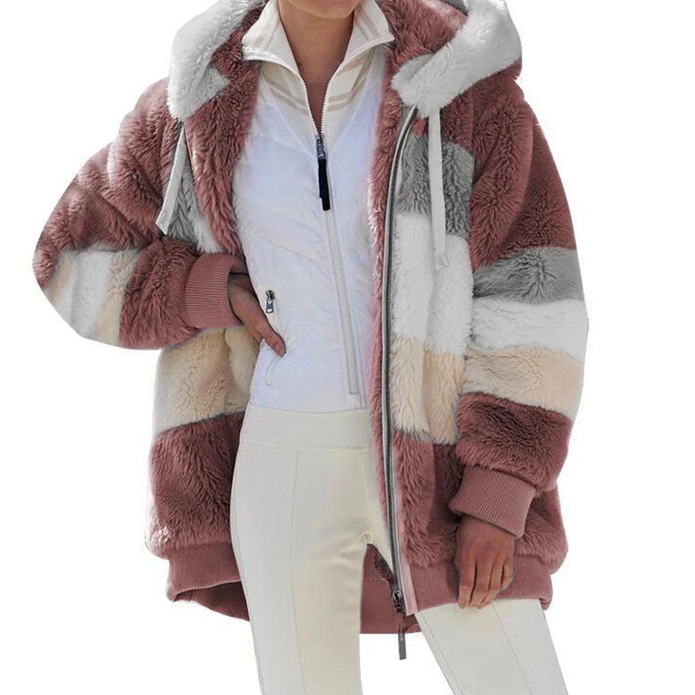Oversized Jacket for Women Coat 2023 Autumn Winter Warm Plush Pocket