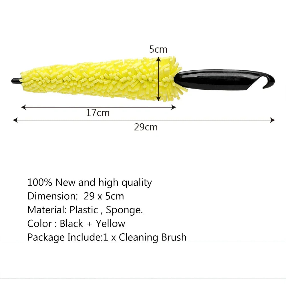 29cm Motorcycle Sponge Brush Wheel Rims Washer Car Hubcaps Wash Auto