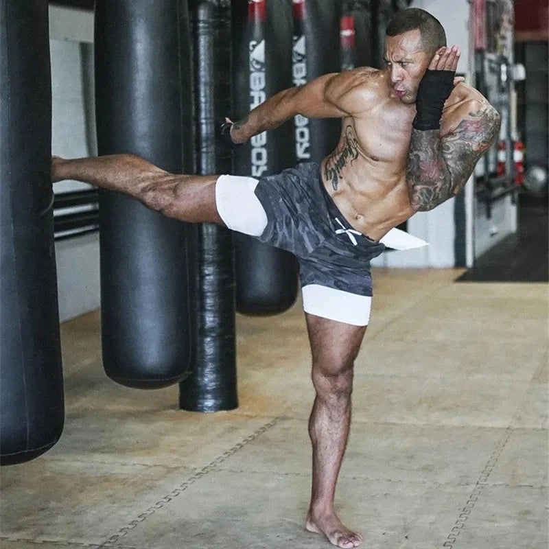 2022 Sport Shorts Men Sportswear Double-deck Running Shorts 2 In 1