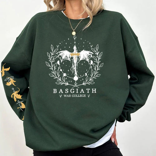 Fourth Wing Sweatshirt Women Pullover Basgiath War College Crewneck