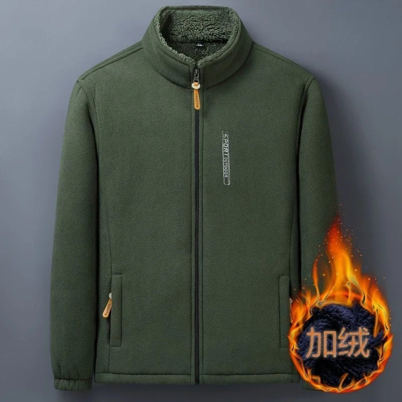 Winter Men Outdoor Fleece Jacket Casual Polar Fleece Cold-Proof