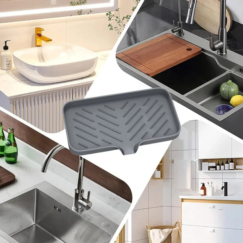 Kitchen Sink Sponge Holder Silicone Soap Dish Bar Soap Holder Self