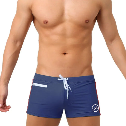 Sexy Swimsuit Beach Quick Drying Trunks Men Swimwear with Zipper