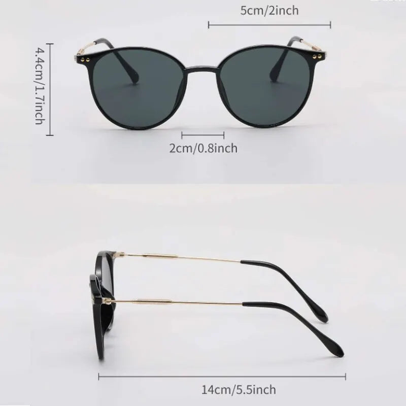 2 Pairs Per Set Small Round Sunglasses Women Cute Skinny Cat Eye