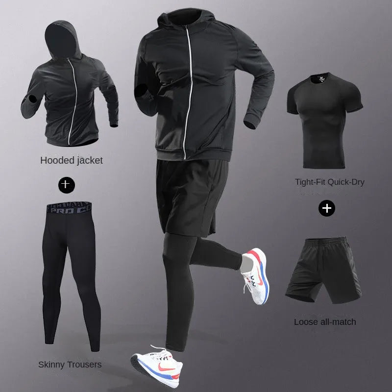 Men's Ice Fiber Quick-Dry Running & Fitness Full Set/Suit Tracksuit